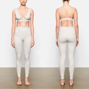 SKIMS Cotton Rib Legging Heather Gray Small EUC